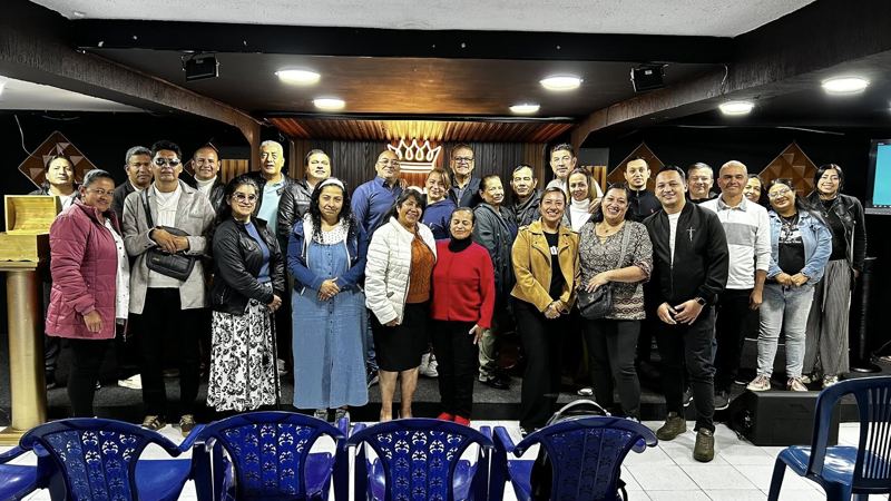 A group of pastors and leaders after a training in Bogotá